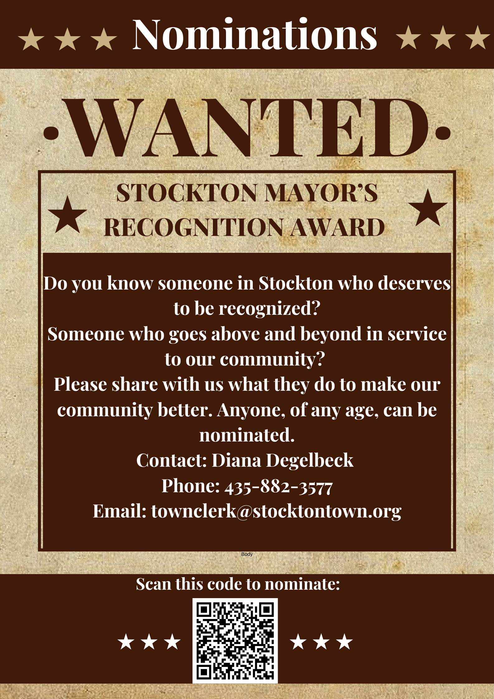 Stockton Nomination Poster